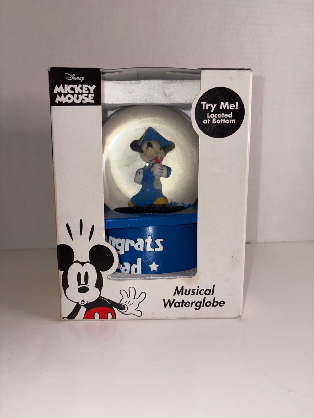 Disney Mickey Mouse Congrats Grad Musical Waterglobe
